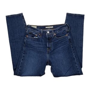 LEVI'S Dark Wash Wedgie Jeans size 26 High Waist Skinny Cotton Denim Fitted